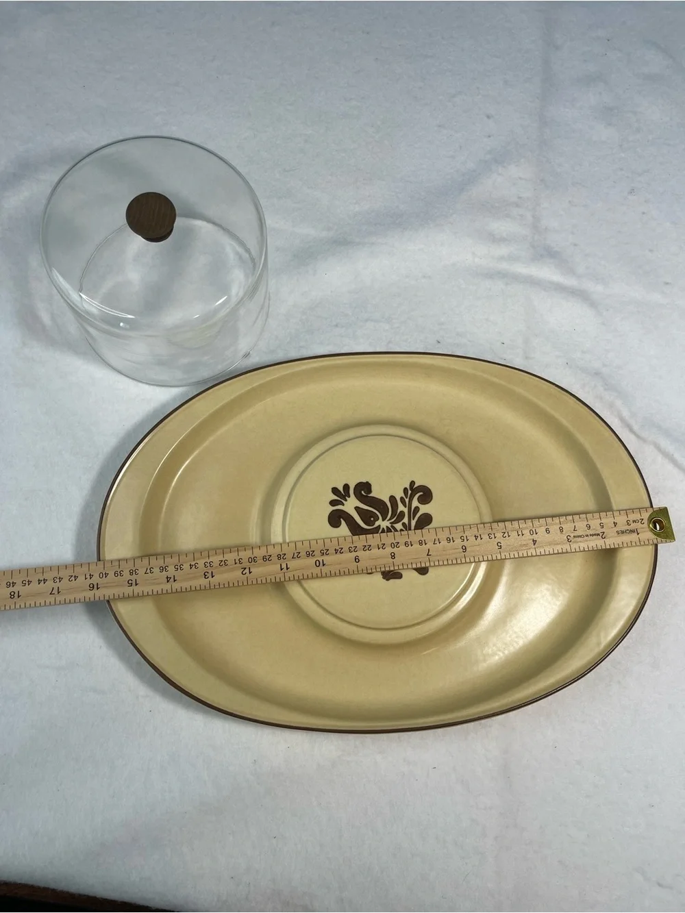 VINTAGE PFALTZGRAFF USA CHEESE ’N CRACKER TRAY #803 WITH ORIGINAL GLASS DOME